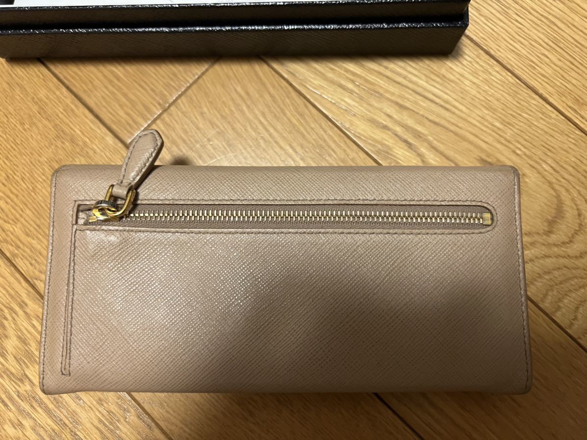 PRADA プラダ 長財布 サフィアーノ マルチカラー ベージュ ピンク