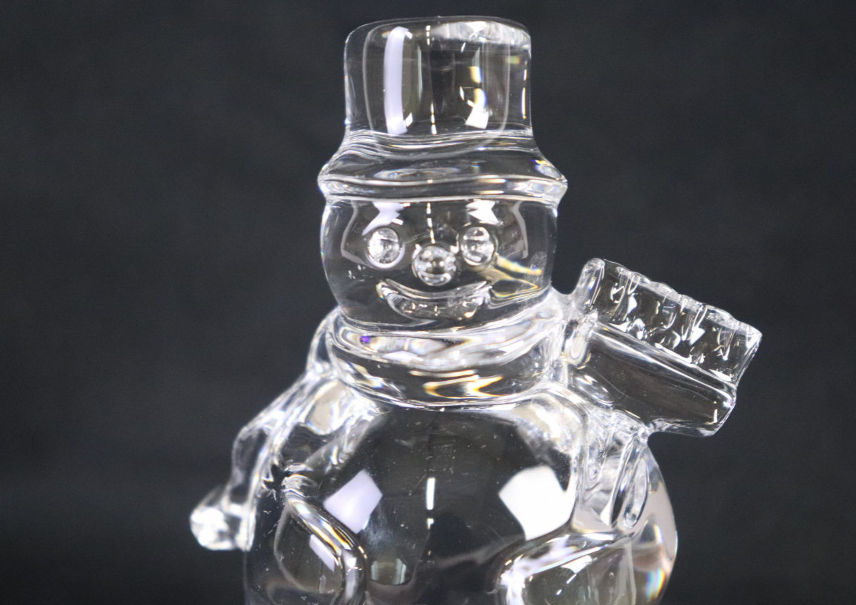 ト葛 Baccarat バカラ 雪だるま スノーマン クリスタルガラス ...