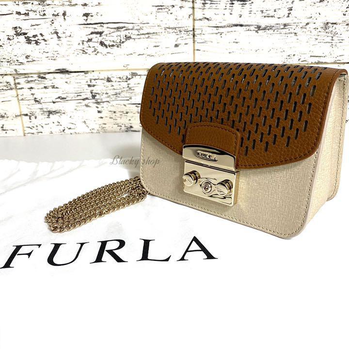 希少 黒入荷！ 【未使用】FURLA チェーン ショルダー バッグ メトロ