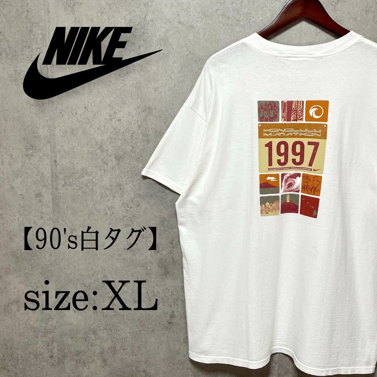 【白タグ】90s NIKE - ナイキ 両面プリント 半袖 Tシャツ 古着 XL