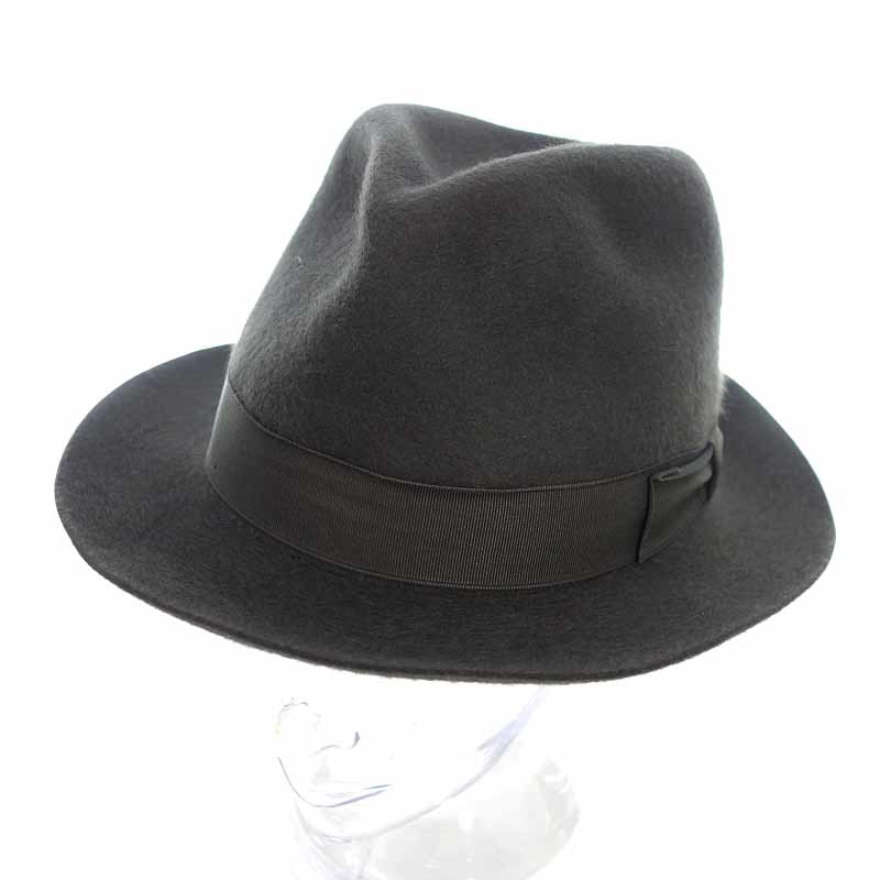 ボルサリーノ/BORSALINO ラビットファー リボン 中折れ ハット ユニ