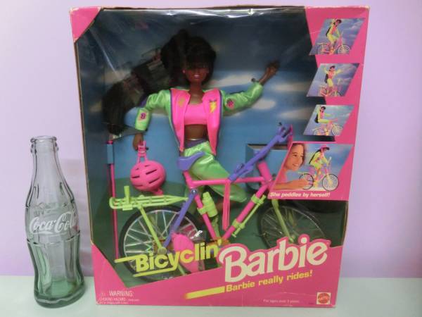 バービー 1995年 自転車 マウンテンバイク 人形 マテル ビンテージ ファンシー 黒人◆Barbie Bicyclin' MATTEL 90s Vintage Doll_画像1