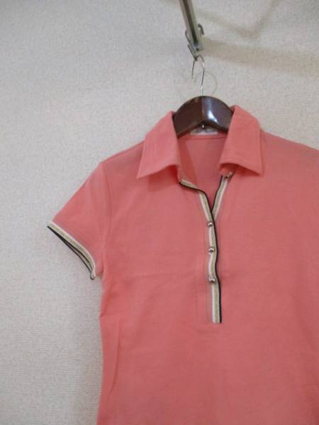 courregesピンクオレンジ半袖ポロシャツ（USED）70217_画像2