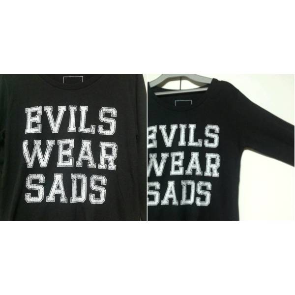 ブラック SS SADS CLOTHS OF THE EVIL 黒夢 清春 EVILS WEAR SADS 7分袖 Tシャツ KUROYUME KIYOHARU SADS サッズ_画像3