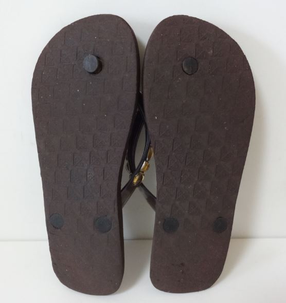 ROXY Roxy beach sandals sandals Brown rhinestone 