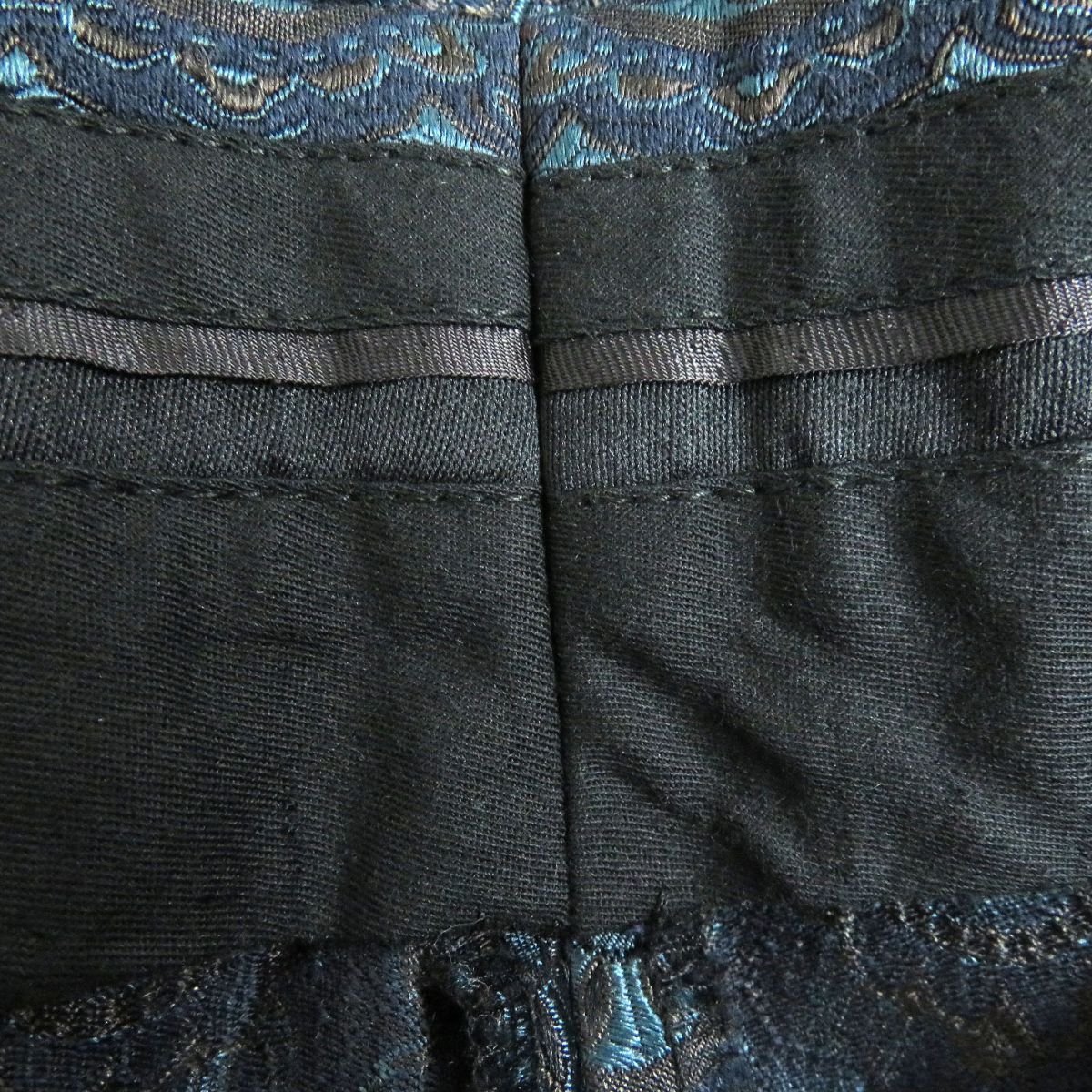 未使用品□GUCCI/グッチ 総柄/裏地フローラル 296845/296272 DANDY ウール×シルク パーティースーツ 上下セットアップ ブルー系 46R 正規_画像10