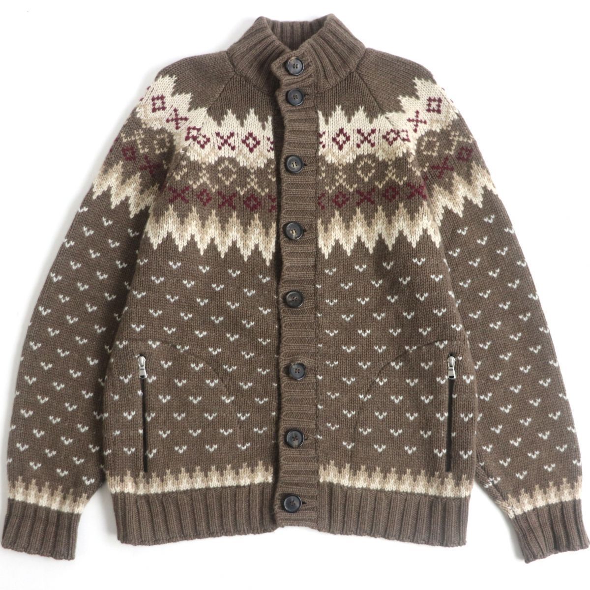 美品◇ブルネロクチネリ カシミヤ100% ノルディック柄 ロングスリーブ