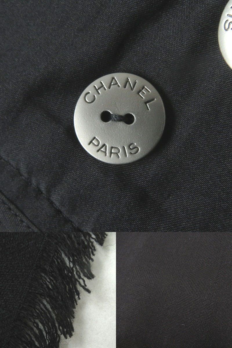 安心と信頼 美品 CHANEL シャネル チェック ライオンボタン 巻き