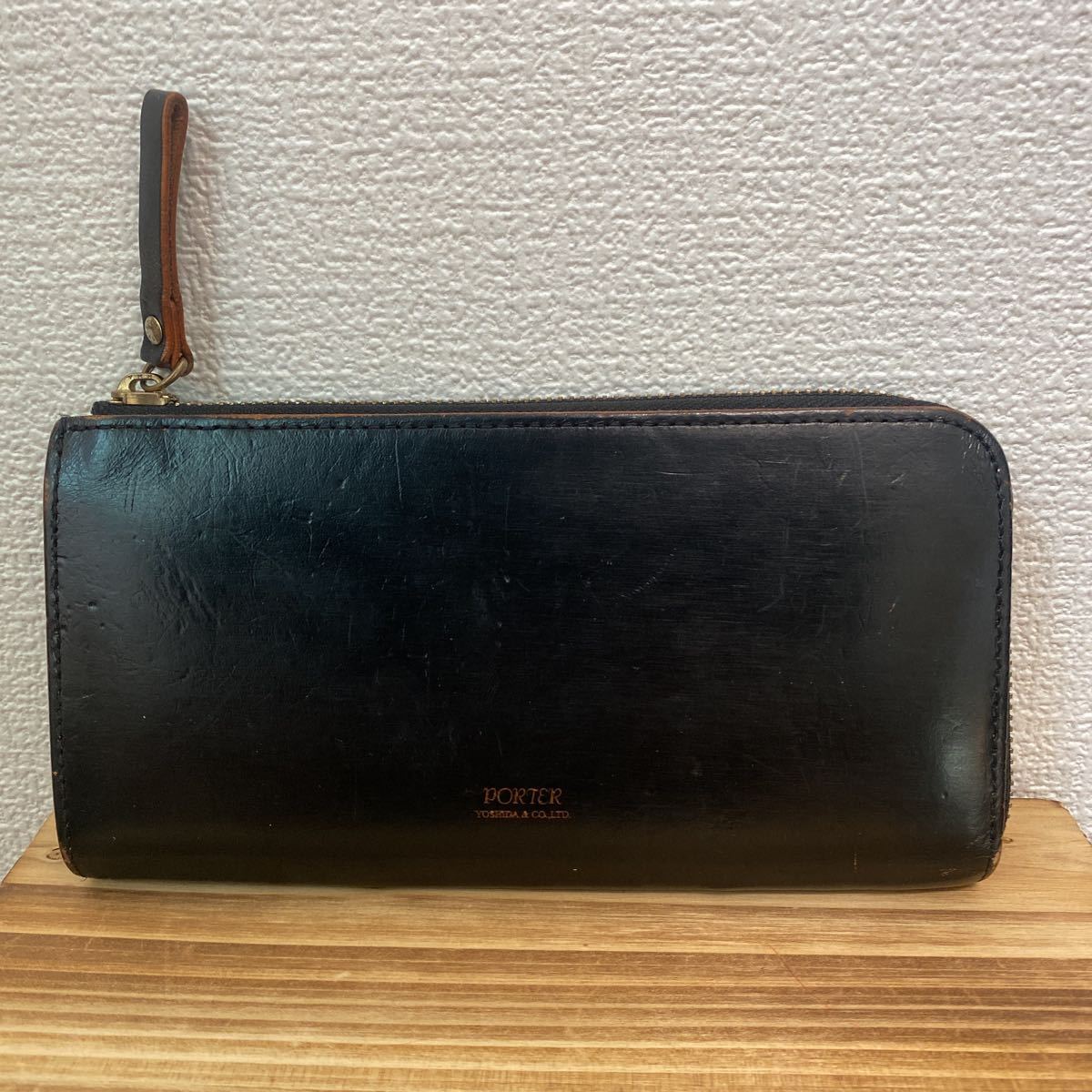  regular price 39600 jpy [ beautiful goods class * present type ]* Porter * film *L type Zip type long wallet * black color * Yoshida bag * made in Japan [ tube :032]* prompt decision .= that day shipping 