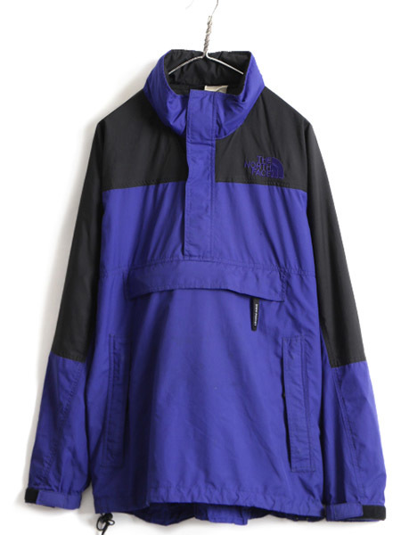 90s ■ ノースフェイス ナイロン プルオーバー アノラック パーカー ジャケット ( メンズ L )古着 The North Face 90年代 ジャンパー 紺 黒