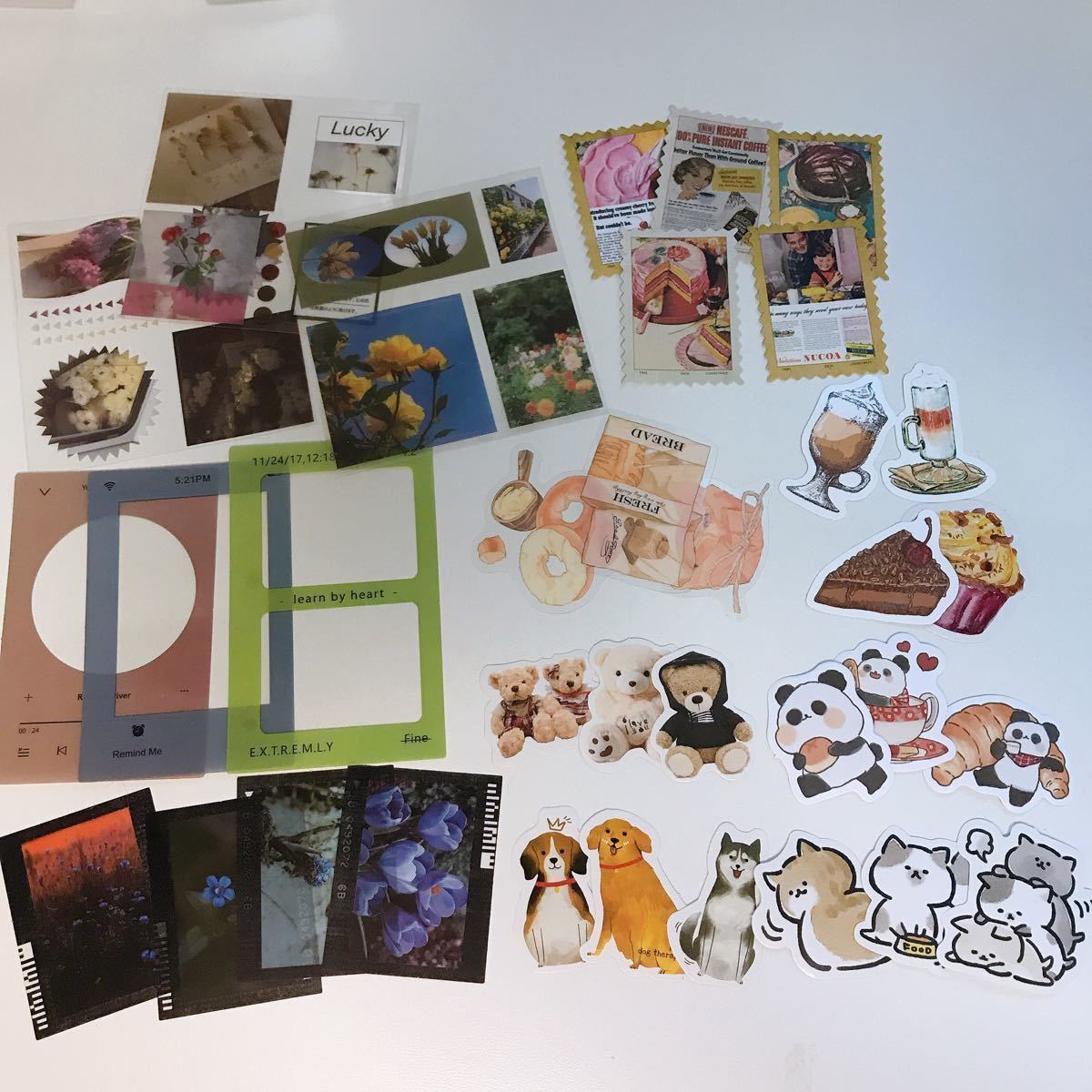 海外マステ&コラージュ素材110点&おまけ付き おすそ分けBOX 花 人物