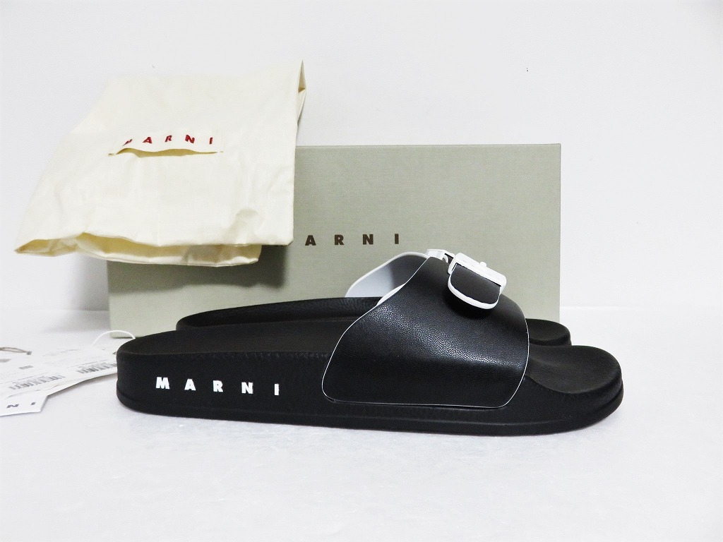 定価3.9万 新品 MARNI バックル シャワー サンダル 37 イタリア製