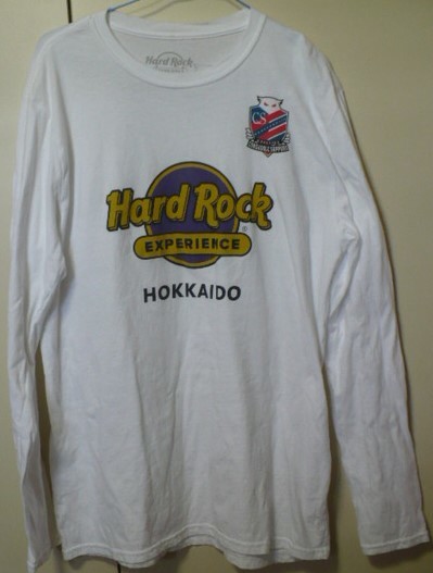 北海道コンサドーレ札幌×Hard Rock EXPERIENCE(ハードロック・エクスペリエンス)ロン(グ)Tシャツ　Ｌ　白　CAFE(カフェ) _画像1