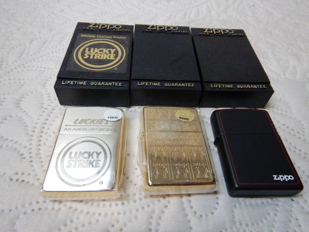 ZIPPO ジッポ ライター 3点 ラッキーストライク bitch 未使用2点と