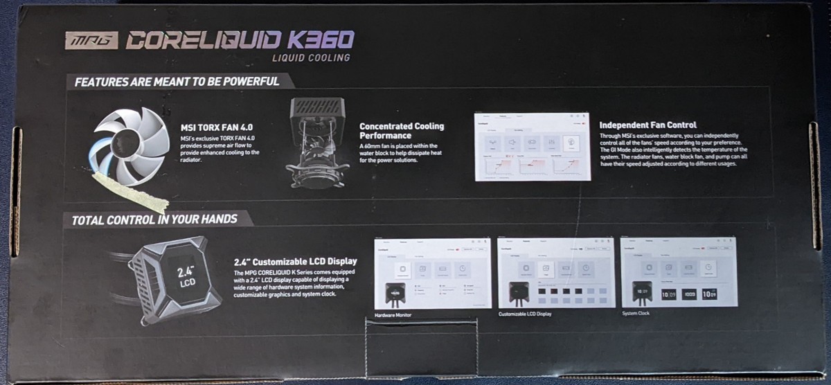 新品・未使用】MSI MPG CORELIQUID K360 簡易水冷CPUクーラー 液晶モニタ搭載【送料無料】