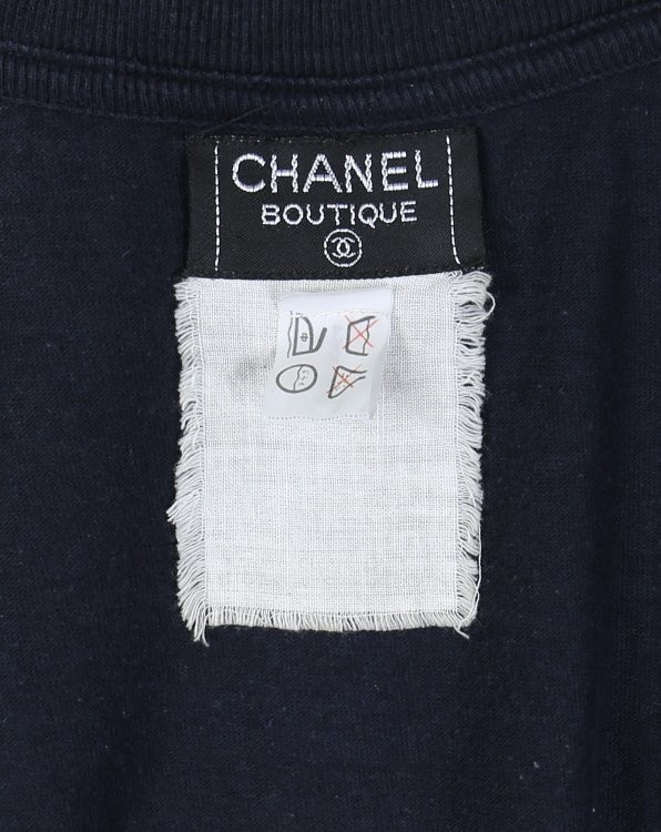 VINTAGE ヴィンテージ 80S CHANEL シャネル ロゴ №5 Tシャツ 黒 b5358_画像8