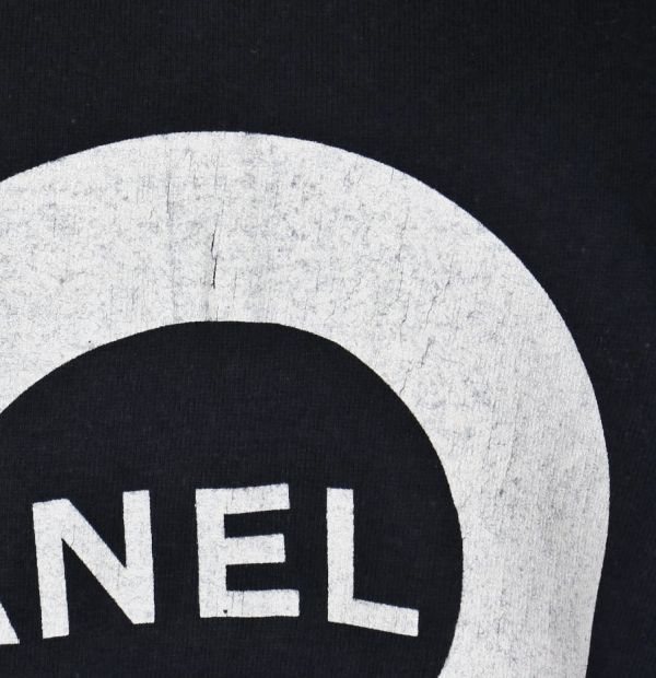VINTAGE ヴィンテージ 80S CHANEL シャネル ロゴ №5 Tシャツ 黒 b5358