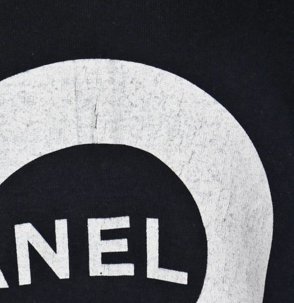 VINTAGE ヴィンテージ 80S CHANEL シャネル ロゴ №5 Tシャツ 黒 b5358_画像4