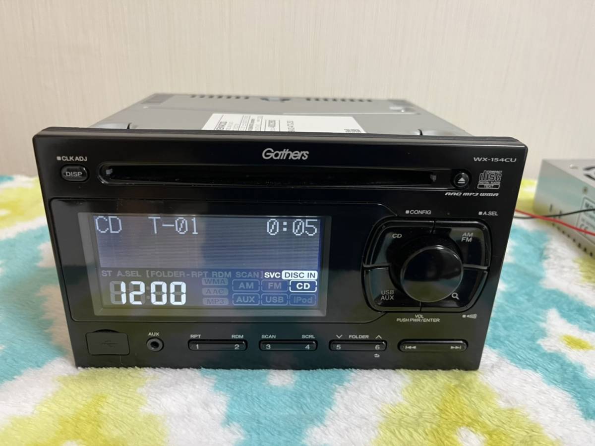 HONDA ホンダ ギャザーズ WX-154CU 純正 CDプレーヤー CD/AUX 動作確認済み!!_画像2