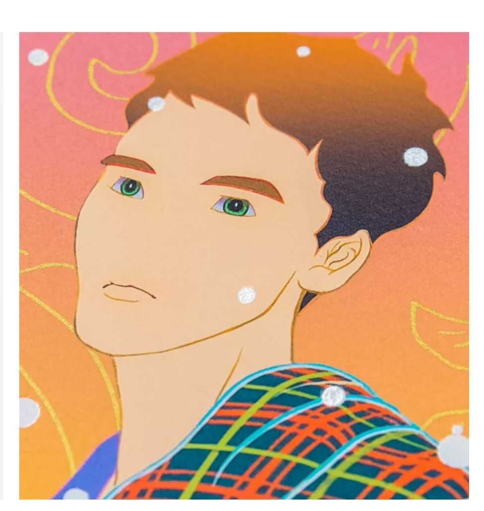ビッグ割引 特価 額装 松山智一 Perfect All Alone Ironic ブルー
