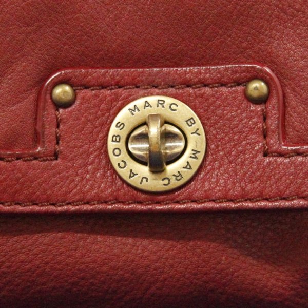 MARC BY MARC JACOBS マーク バイ マーク ジェイコブス ハンドバッグ レザー 赤 中古品 a_z(j)_画像3