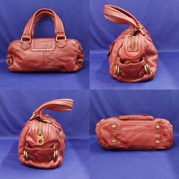 MARC BY MARC JACOBS マーク バイ マーク ジェイコブス ハンドバッグ レザー 赤 中古品 a_z(j)_画像2