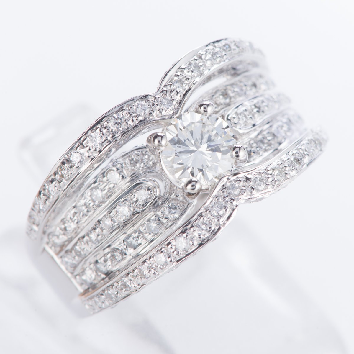 【本日特価】 0.503ct (D: Good VVS2 Jカラー 0.503ct 1.11twct プラチナリング ダイヤモンド パヴェ 中宝研ソーティング付き D: CGL Pt900 0.61ct) プラチナ台