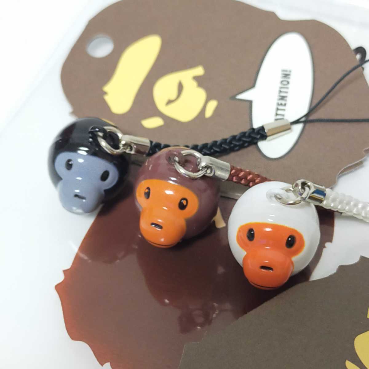 A BATHING APE アベイシングエイプ ストラップ 3個セット a bathing ape ア ベイシング エイプ 鈴 ストラップ マイロ BAPE