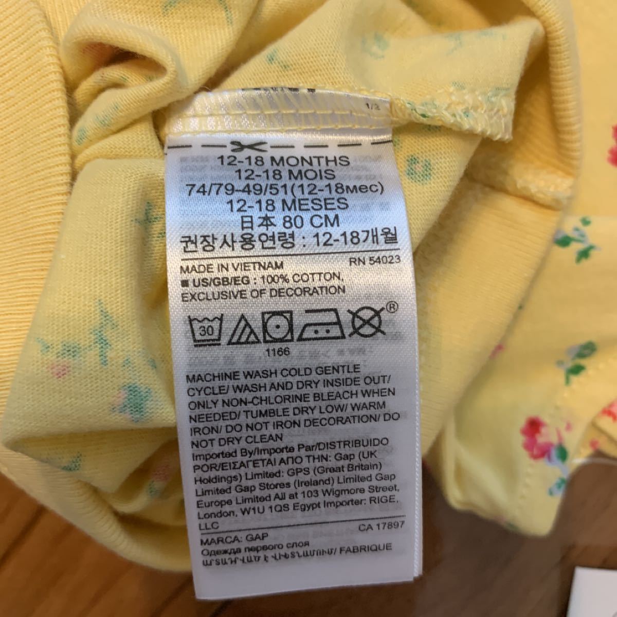 【新品】baby GAP ベビー ギャップ 肩フリル 花柄 水玉 ロンパース ボディシャツ ボディスーツ 80cm 女の子