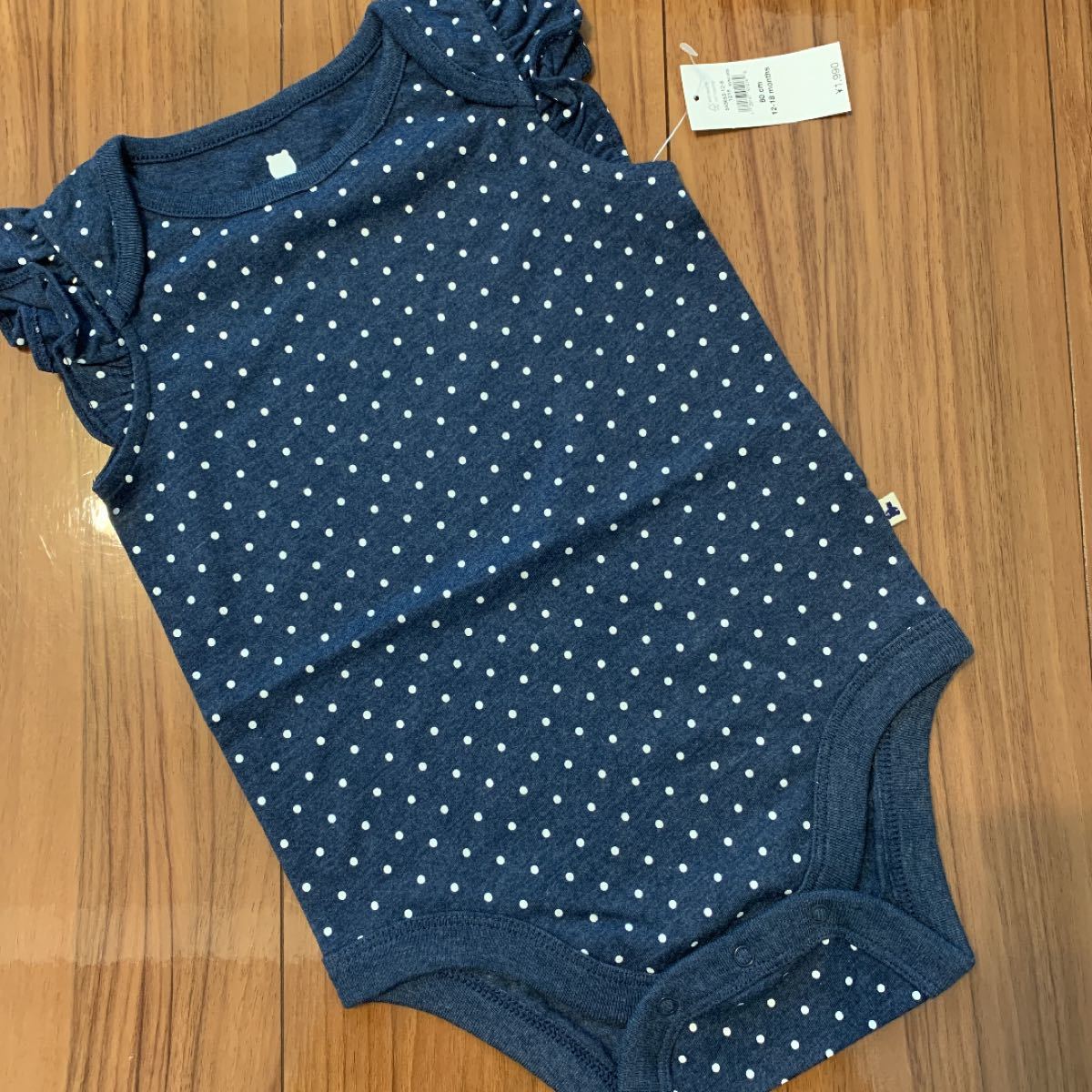 【新品】baby GAP ベビー ギャップ 肩フリル 花柄 水玉 ロンパース ボディシャツ ボディスーツ 80cm 女の子