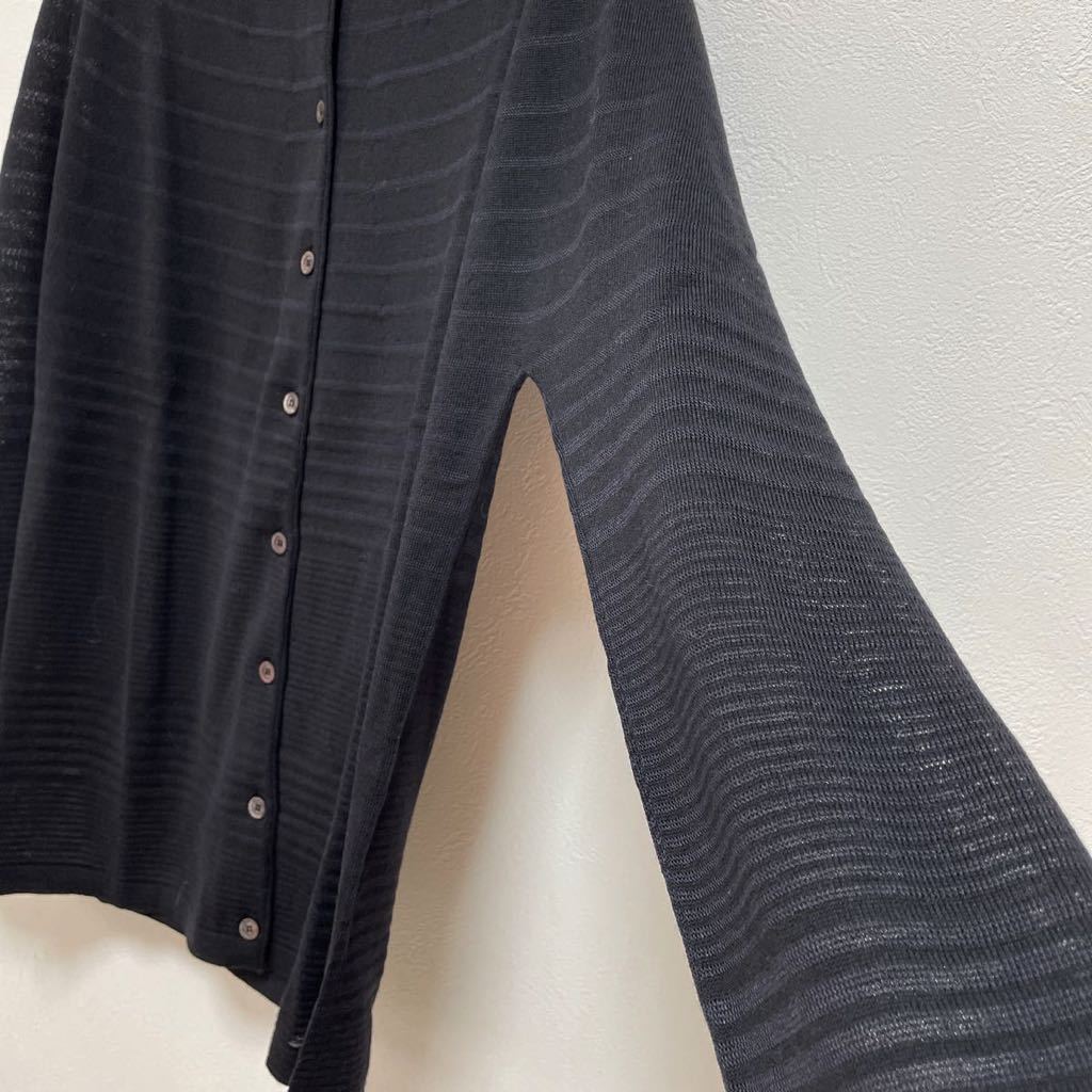  new goods Salvatore Ferragamo Ferragamo lady's knitted cardigan long sleeve wool silk black black size L unused tag attaching 