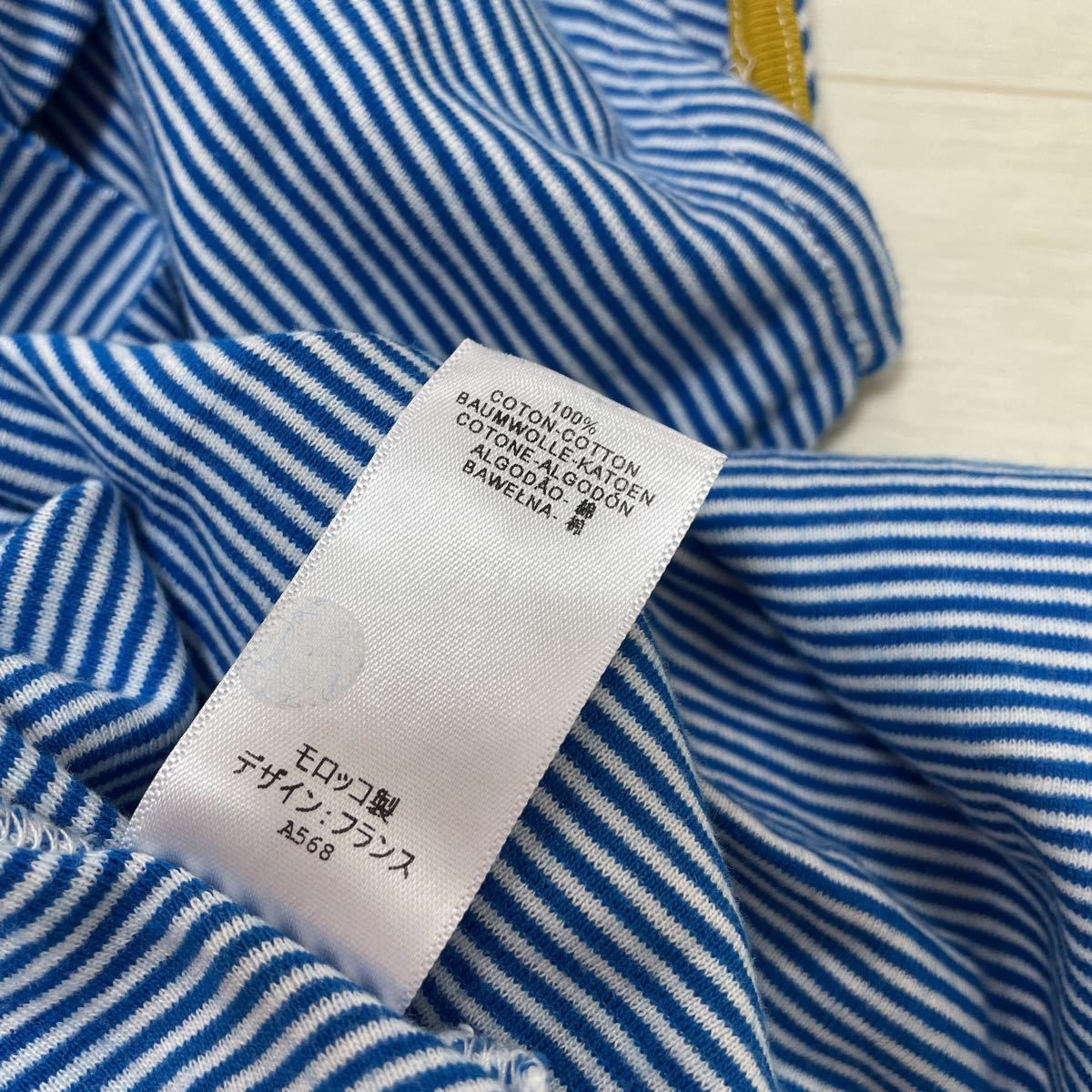 プチバトー PETIT BATEAU キッズ ジュニア 女の子 ワンピース ブルー色 ボーダー柄 サイズ12ans/152cm 美品_画像5