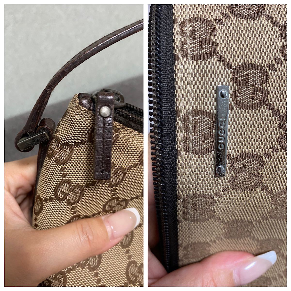 GUCCI GG グッチ bag バナナポーチ ハンドバッグ ブラウン 茶 小物入れ