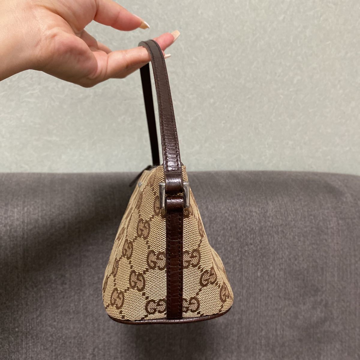 GUCCI GG グッチ bag バナナポーチ ハンドバッグ ブラウン 茶 小物入れ