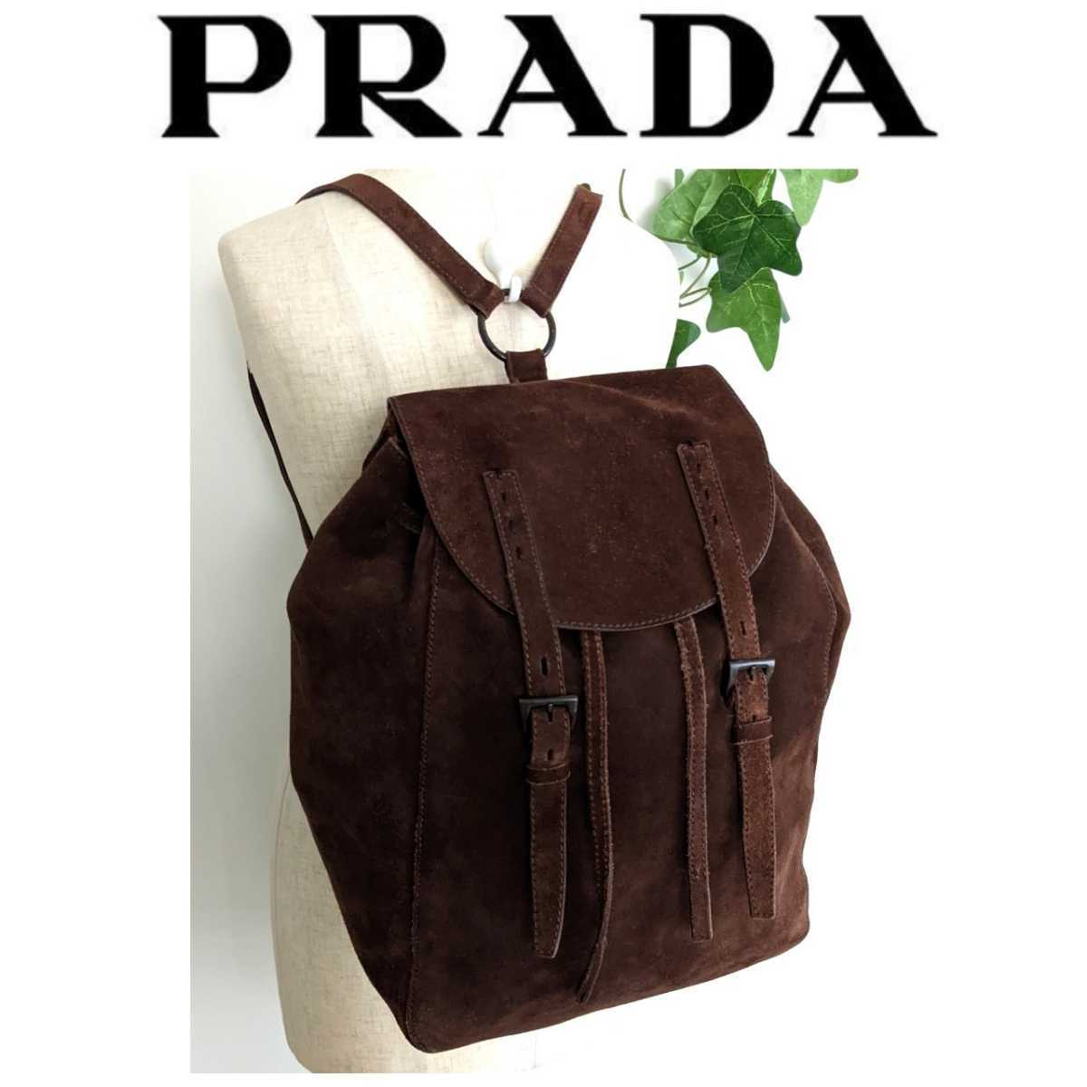 良品 PRADA オールドプラダ ヴィンテージ スウェード レザー 良品 PRADA オールドプラダ ヴィンテージ スウェード レザー