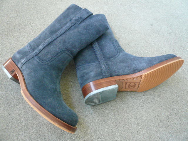CHANEL BOTTS スェード MARINE 色 37サイズ MADE IN ITALY ...