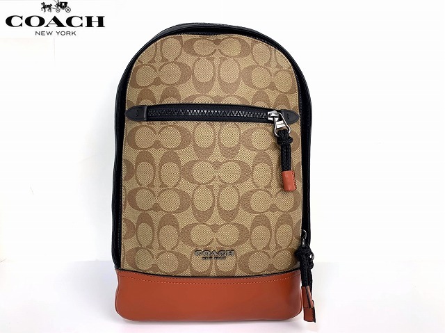 極美品 送料無料 完売モデル コーチ メンズ COACH シグネチャー ボディ