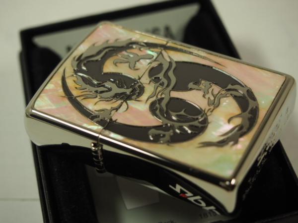 ジッポーZippo Shellシェル（りゅう龍 竜ドラゴン）白蝶貝象嵌 DGS-B 新品 2012年製_画像4