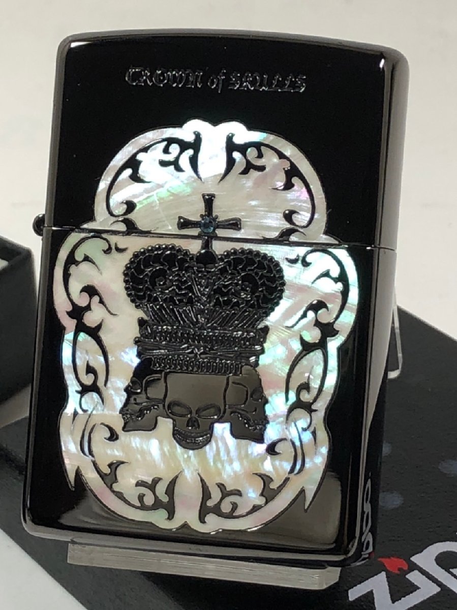 2016年 絶版 Zippo シェル クラウン オブ スカルズ Crown of Skulls 天然貝C 新品_画像2