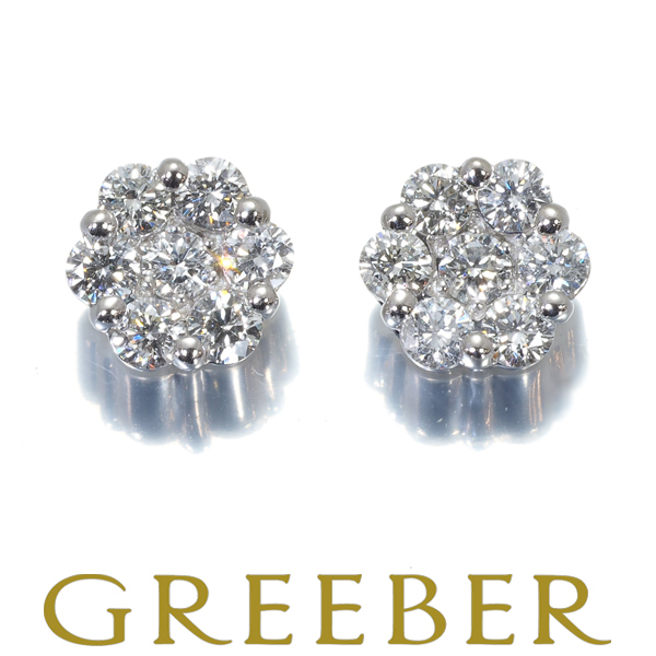 ダイヤピアス ダイヤモンド 0.32ct/0.32ct フラワー Pt900 GENJ