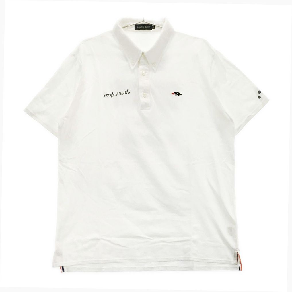 即決】ROUGHSWELL ラフアンドスウェル 半袖ポロシャツ バックプリント ホワイト系 XL [240001737552] ゴルフウェア メンズ 