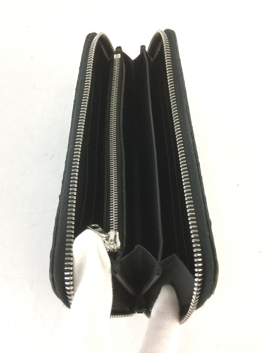 ISAMU KATAYAMA BACKLASH◇長財布/レザー/BLK | centraldeadubos.com.br