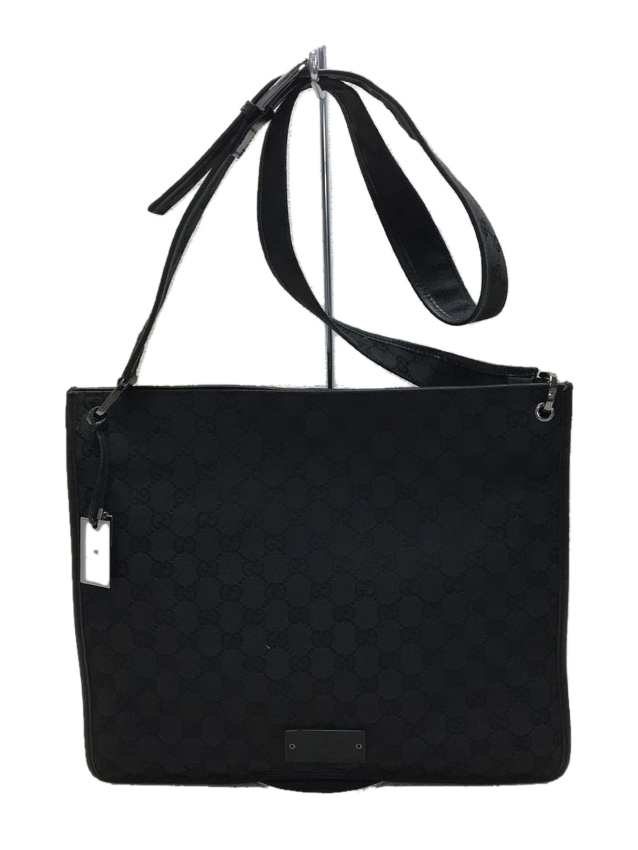 GUCCI◇GGキャンバス/保存袋付/ショルダーバッグ/キャンバス/BLK/総柄
