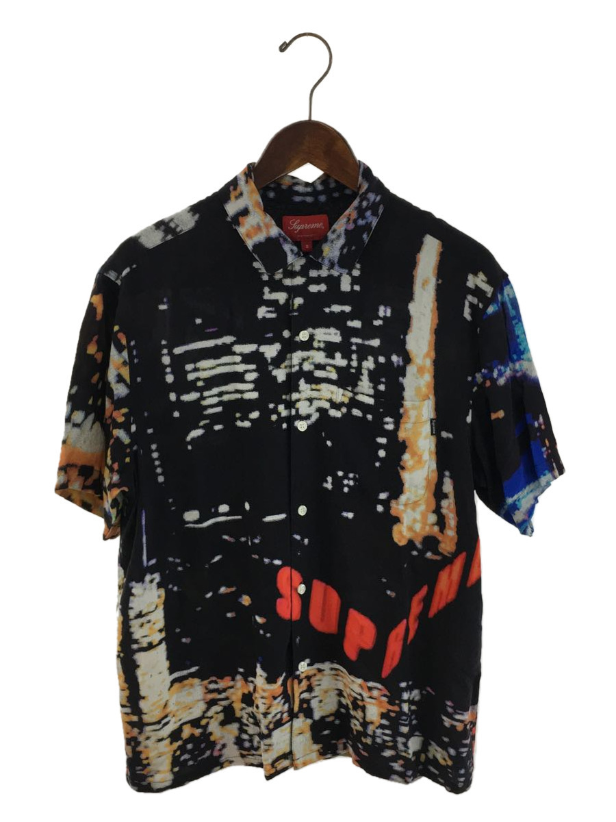 Supreme◇半袖シャツ/S/レーヨン/BLK/総柄/20SS/City Lights Rayon