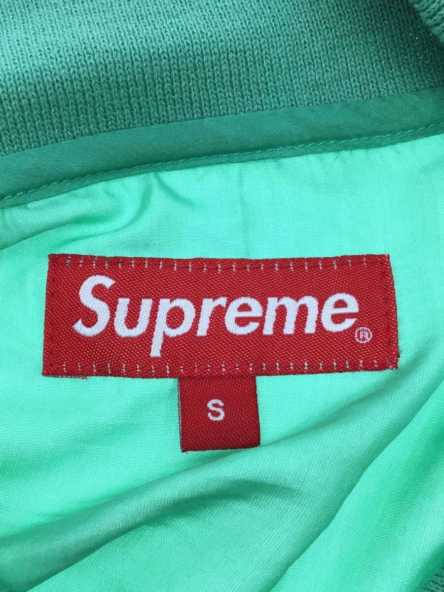 Supreme◇18SS Jacquard Logo Silk Polo/ポロシャツ/S/シルク/GRN/無地