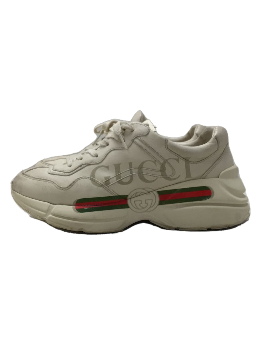 GUCCI◇18SS/ヴィンテージロゴレザースニーカー/ダットスニーカー/UK6