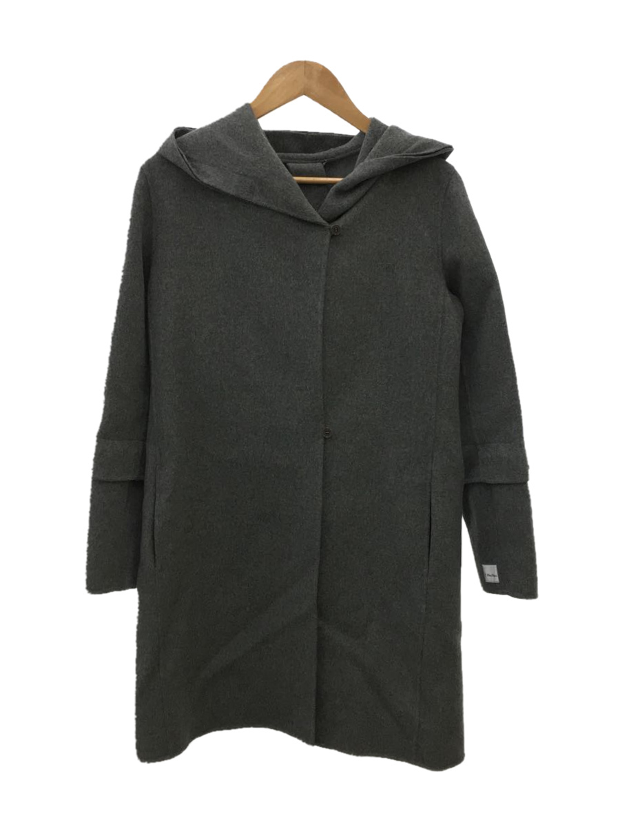 S Max Mara◇フーディ ダブルフェイスコート/コート/38/ウール/グレー