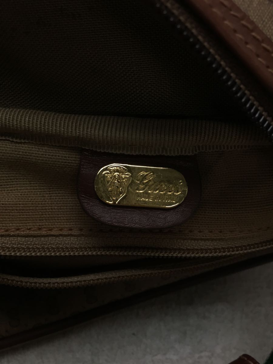 GUCCI◇ボストンバッグ/ブラウン/old gucci/70s-80s/GG/シェリーライン