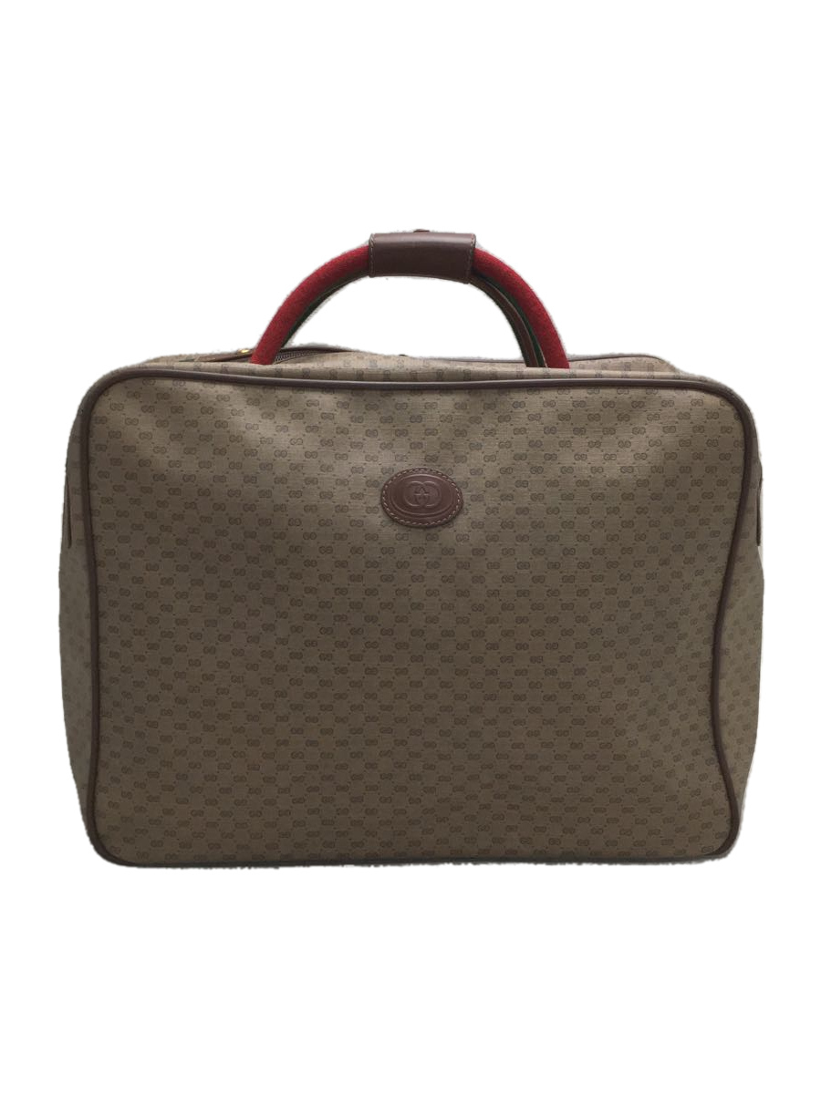 GUCCI◇ボストンバッグ/ブラウン/old gucci/70s-80s/GG/シェリーライン