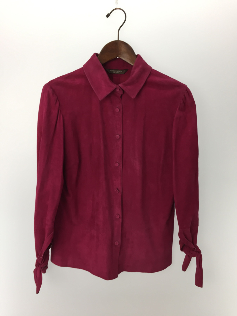 BOTTEGA VENETA◇長袖ブラウス/42/レザー/ピンク www.gastech.com.tr